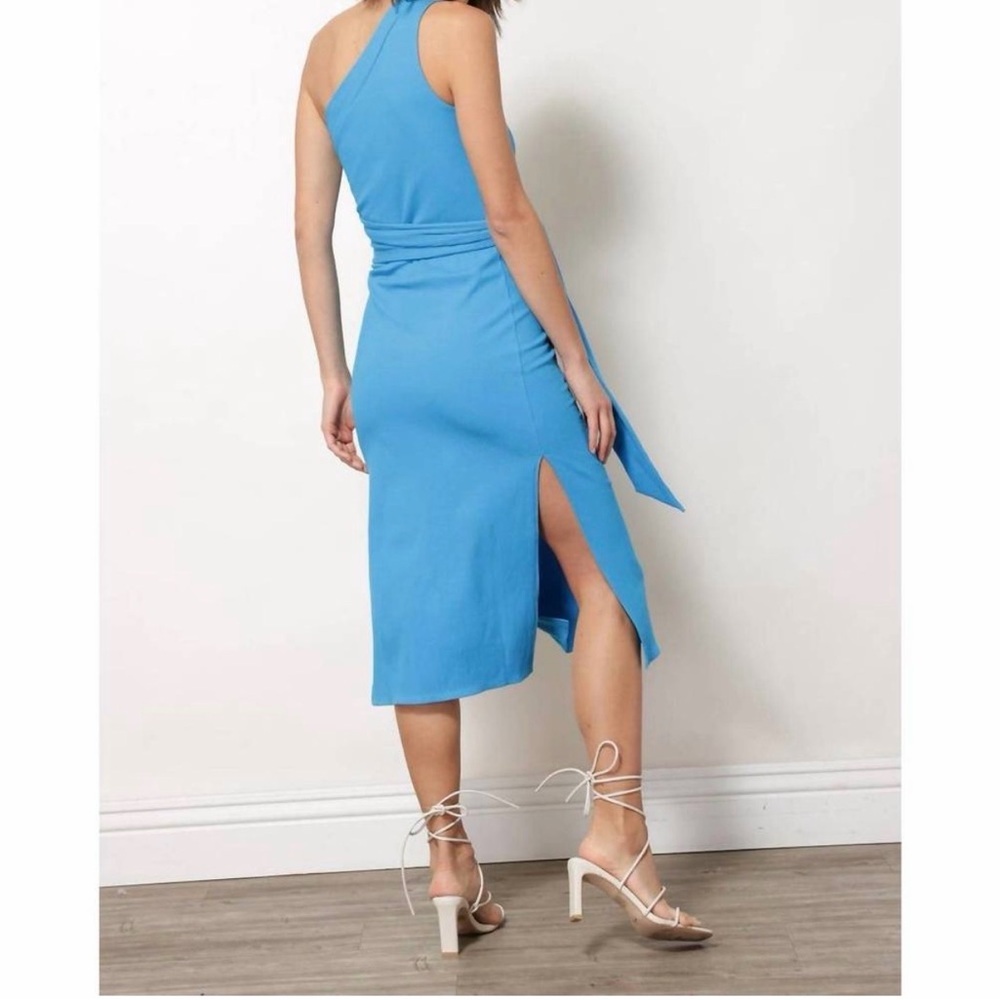 NWT Line and Dot Willow One-Shoulder Dress | Blue | Medium - Picture 6 of 9